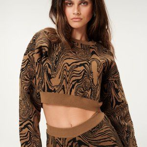 Good American Swirl Intarsia Boxy Sweater